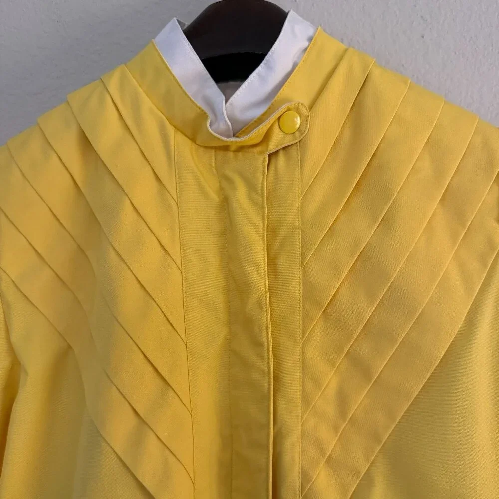 Vintage 70s Retro Bright Yellow Spring Jacket Lightweight Medium - Picture 4 of 9